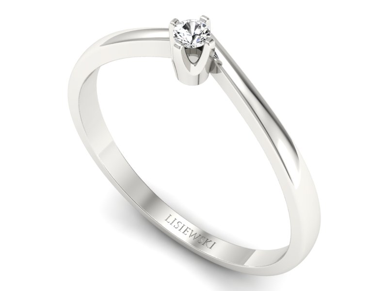 Złoty pierścionek z brylantem białe złoto - bg1100br_VS_H — zdjęcie 3