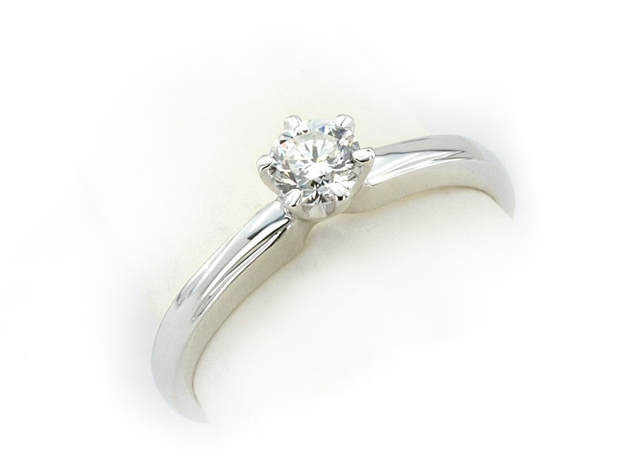 Złoty pierścionek z brylantem białe złoto - bjg1058br_P_H — zdjęcie 2