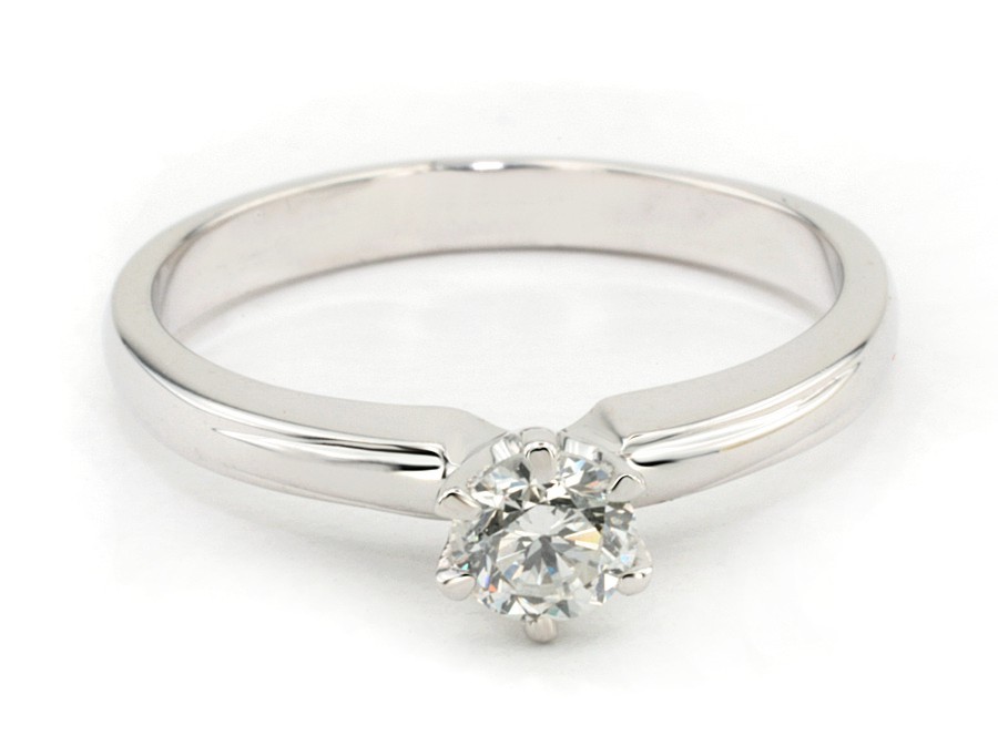 Złoty pierścionek z brylantem białe złoto - bjg1058br_VS_H — zdjęcie 3