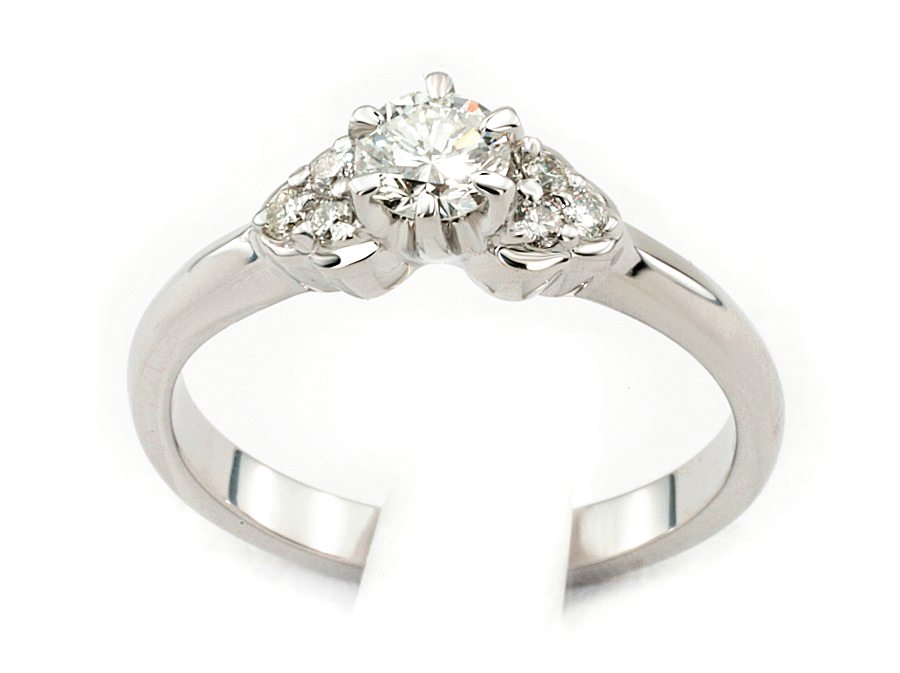 Złoty pierścionek z brylantami białe złoto - bjg1063br_Si_H