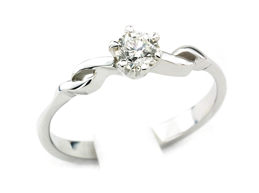 Złoty pierścionek z brylantem białe złoto - bjg1127br_Si_H