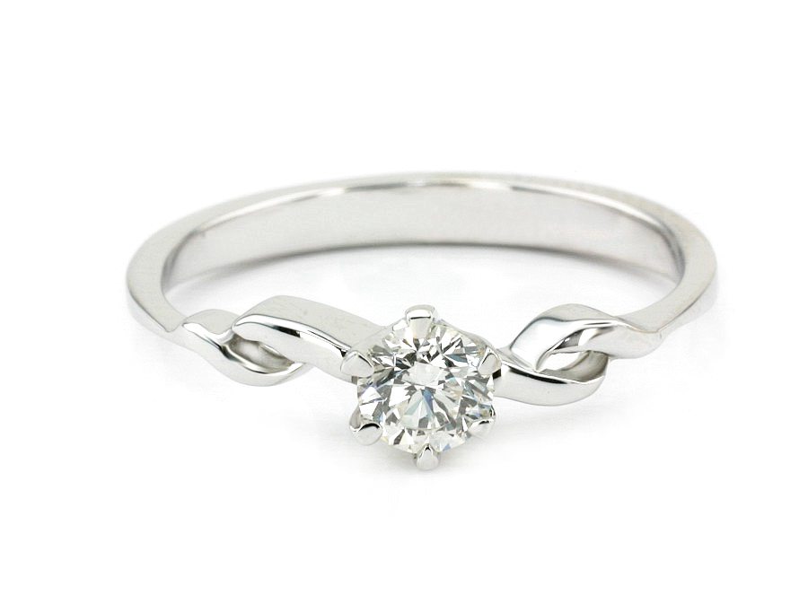 Złoty pierścionek z brylantem białe złoto - bjg1127br_VS_H — zdjęcie 2