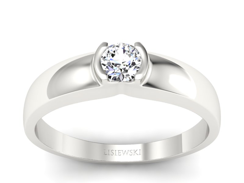 Złoty pierścionek z brylantem białe złoto - bjg172br_VS_H