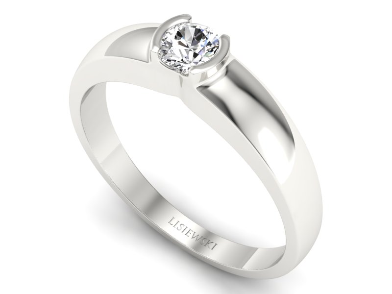 Złoty pierścionek z brylantem białe złoto - bjg172br_VS_H — zdjęcie 3