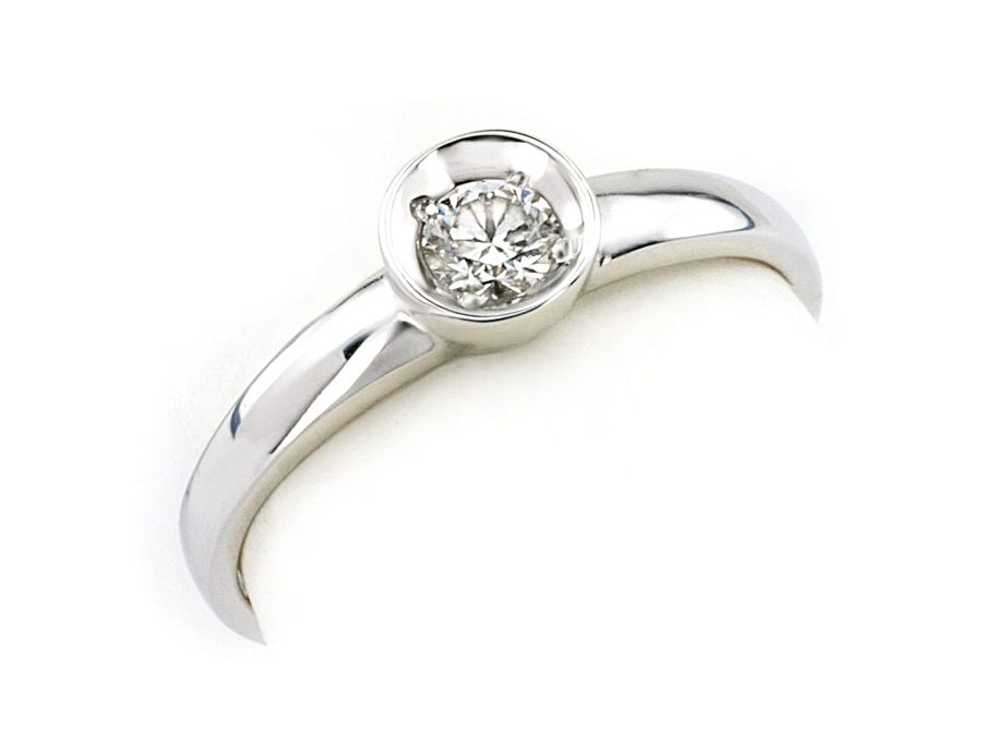 Złoty pierścionek z brylantem białe złoto - bjg173br_VS1_H — zdjęcie 3