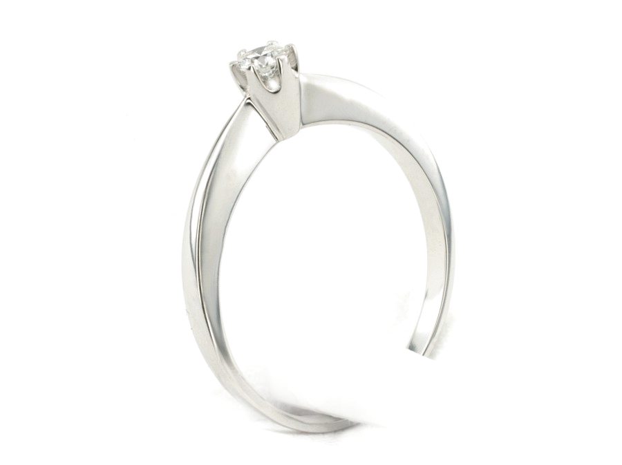 Złoty pierścionek z brylantem białe złoto - bjg1964_VS2_F — zdjęcie 3