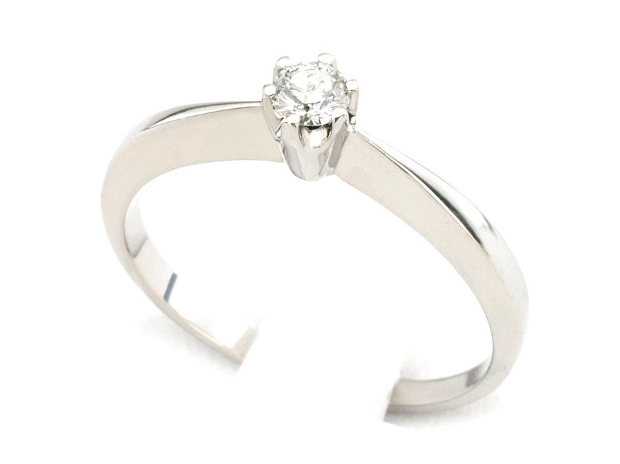 Złoty pierścionek z brylantem białe złoto - bjg1964br_P_H