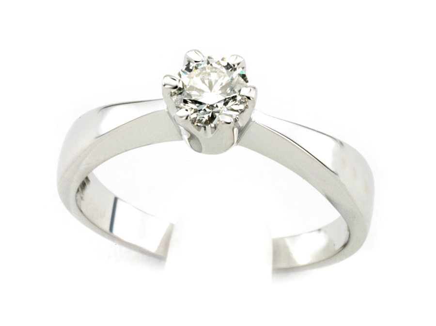 Złoty pierścionek z brylantem białe złoto - bjg1965br_Si1_H