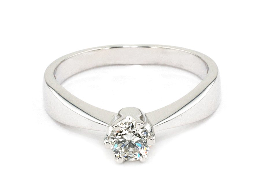 Złoty pierścionek z brylantem białe złoto - bjg1965br_Si_H — zdjęcie 2