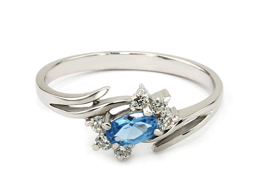 Złoty pierścionek z topazem i brylantami - bjg3247akw_SI_H — zdjęcie 2