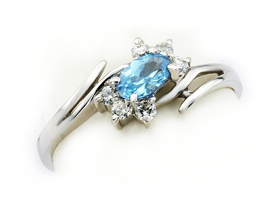 Złoty pierścionek z topazem i brylantami - bjg3247akw_SI_H — zdjęcie 3