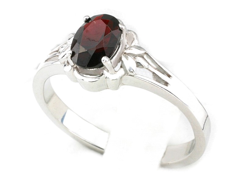 Złoty pierścionek z granatem białe złoto - bjg360_gran