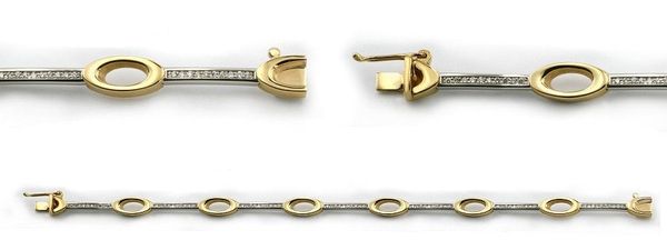 Złota biżuteria bransoleta z brylantami - bran100b_br_SI_H