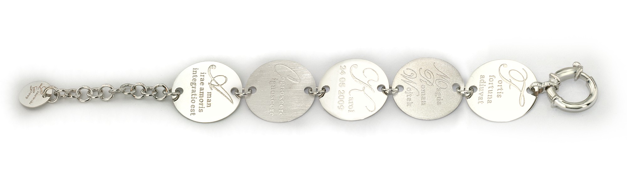 Bransoletka białe złoto z sentencjami - bransoleta_a — zdjęcie 3