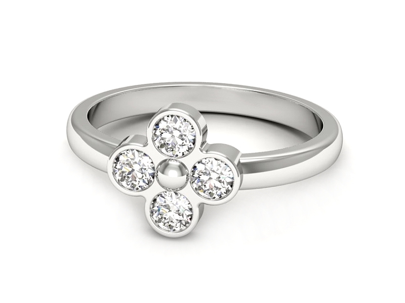 Złoty pierścionek z brylantami białe złoto - bw00016br_SI_H — zdjęcie 2