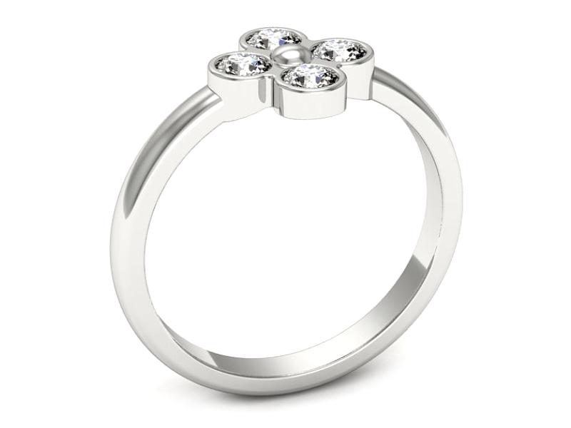 Złoty pierścionek z brylantami białe złoto - bw00016br_VS_H — zdjęcie 3