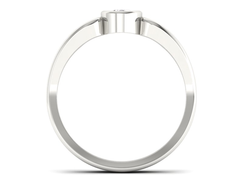 Złoty pierścionek z brylantem białe złoto - bw00019br_VVS_G — zdjęcie 2