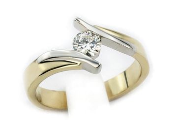 Pierścionek zaręczynowy z diamentem zloto 585 - bz20041br - 1