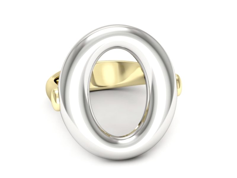 Złoty pierścionek z białego i żółtego złota - bzw00017 — zdjęcie 2