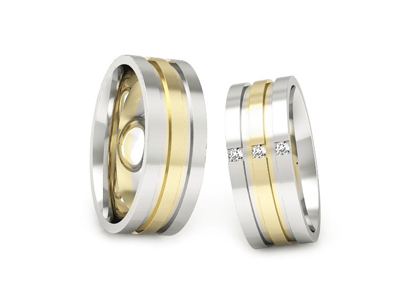 Obrączki ślubne z brylantami złoto - CP70130T58zb