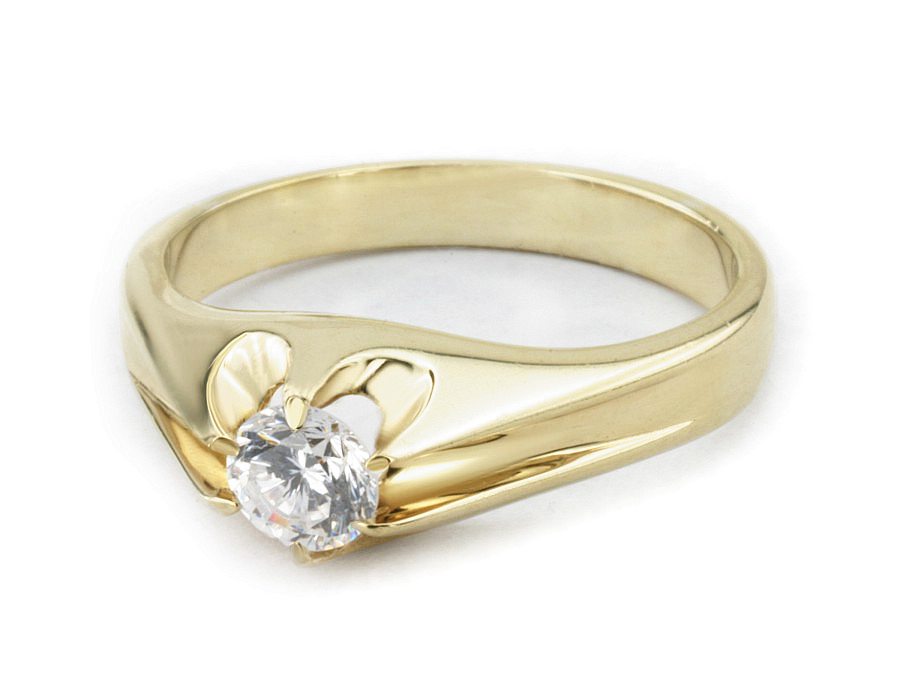 Pierścionek zaręczynowy z brylantem gold Au - g1034 — zdjęcie 2