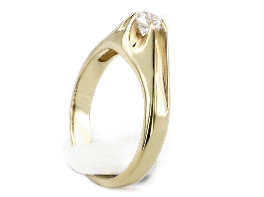 Pierścionek zaręczynowy z brylantem gold Au - g1034 — zdjęcie 3