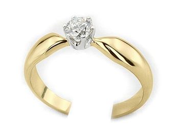 Złoty Pierścionek zaręczynowy z brylantem złoto - g1051bz - 1