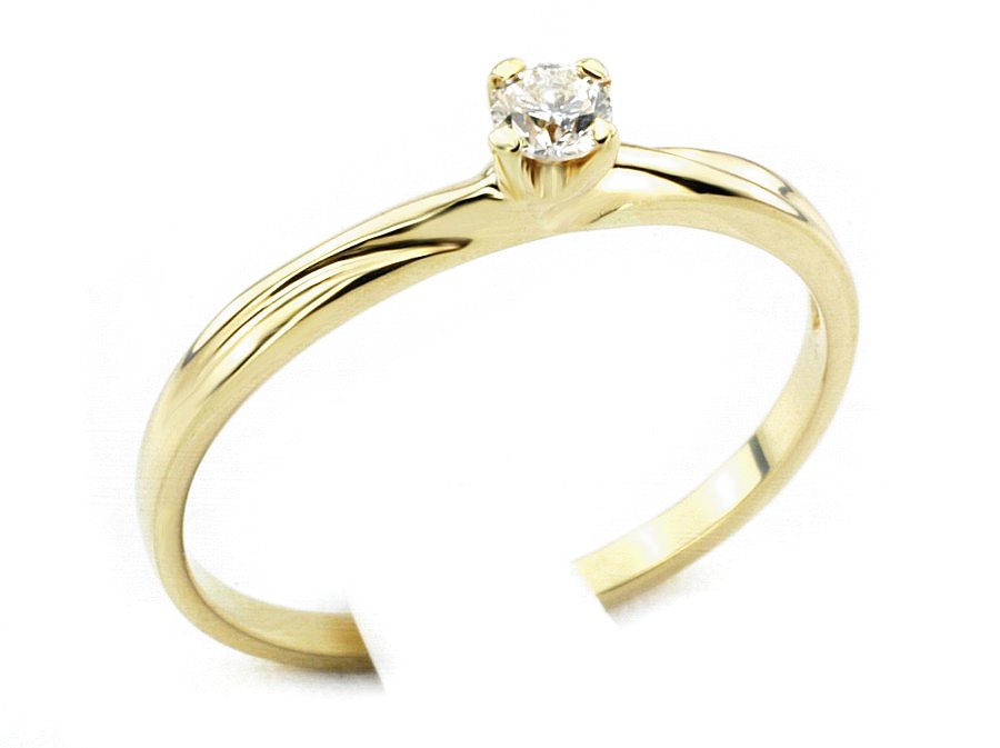 Złoty pierścionek z brylantem żółte złoto - g1088br_VS_H