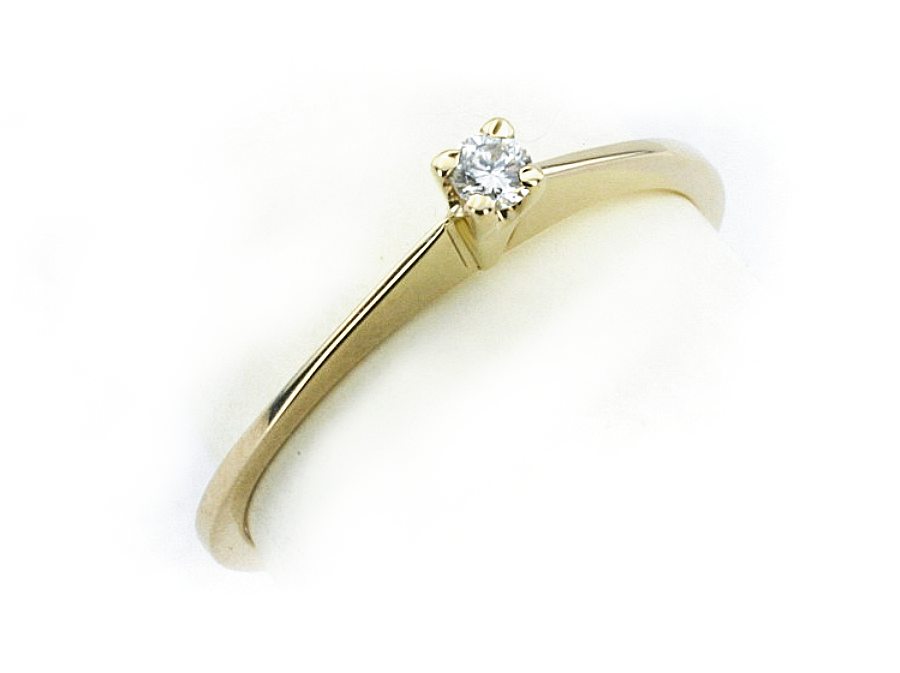 Złoty pierścionek z diamentem - g1090br_P_H — zdjęcie 3