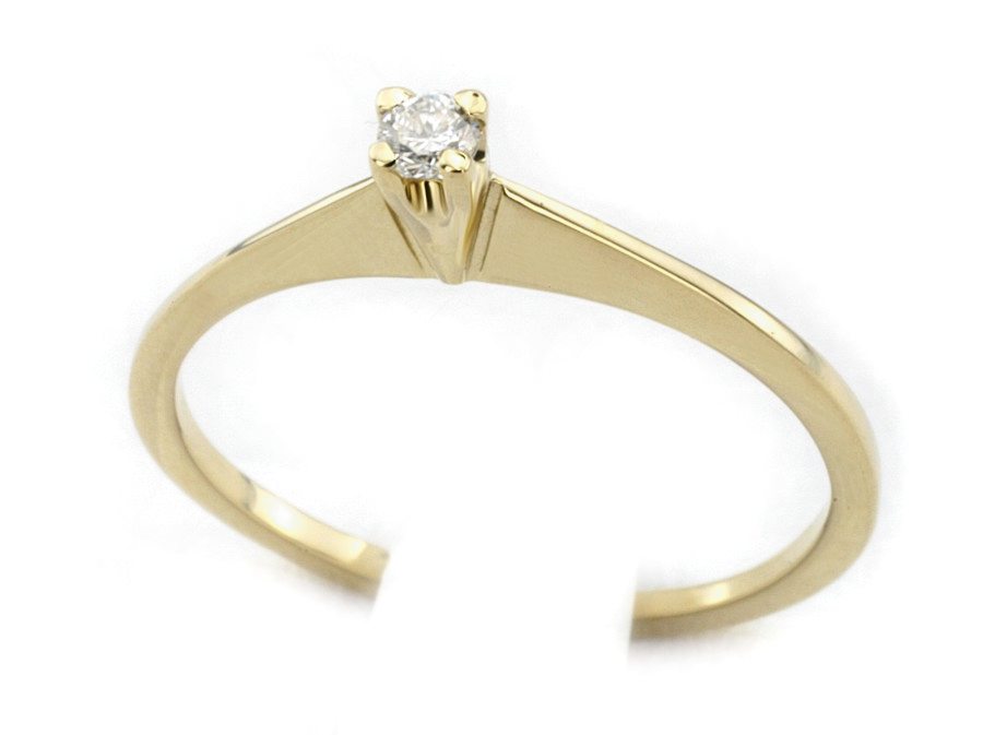 Złoty pierścionek z diamentem - g1090br_VS_H