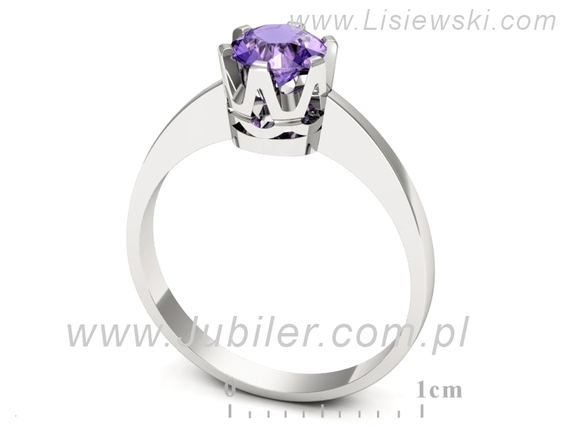 Złoty pierścionek z tanzanitem białe złoto - g1094bt — zdjęcie 3