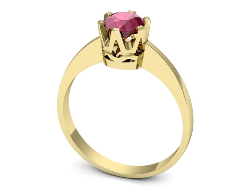 Złoty pierścionek z rubinem żółte złoto - g1094zr — zdjęcie 3