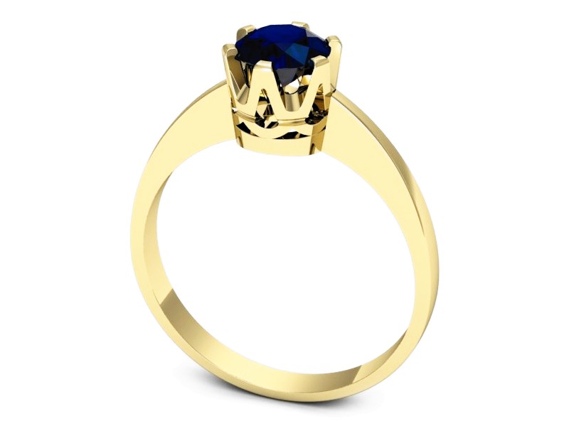 Złoty pierścionek z szafirem żółte złoto - g1094zsz — zdjęcie 3