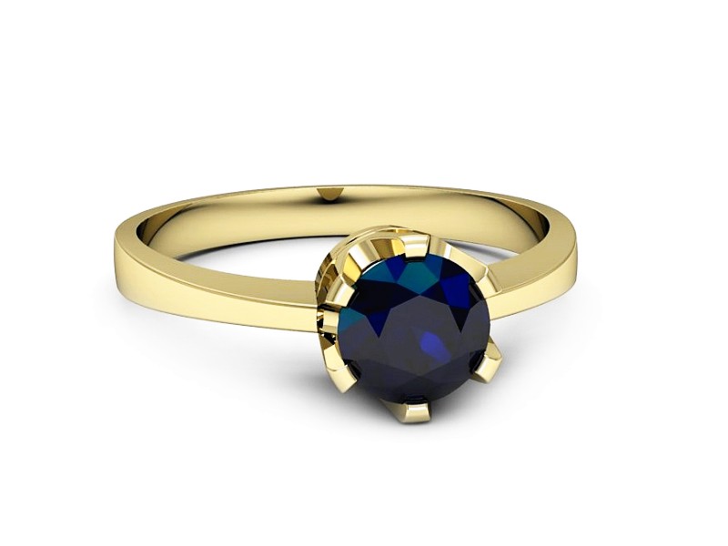Złoty pierścionek z szafirem żółte złoto - g1094zsz — zdjęcie 2
