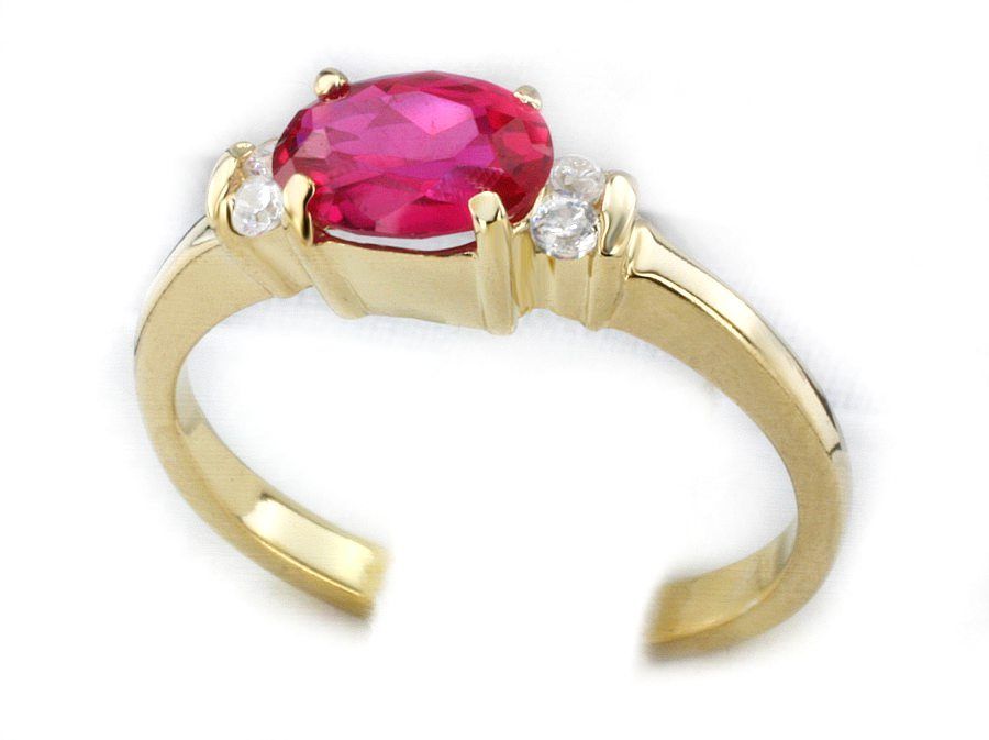 Złoty pierścionek z synt rubinem i brylantami - g1095br_SI_H_rub