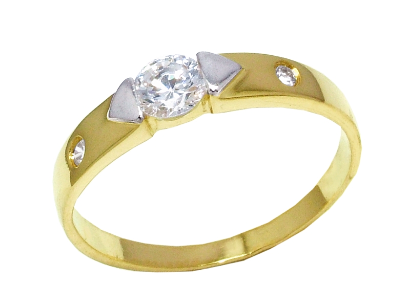 Złoty pierścionek z cyrkonią żółte złoto - j1000