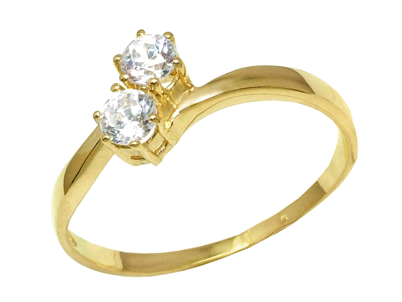 Złoty pierścionek z cyrkoniami żółte złoto - j1025