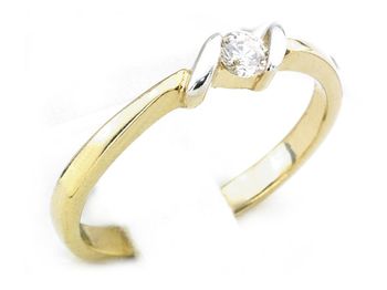 Złoty pierścionek z brylantem złoto próba 585 - j102br_Si_H - 1