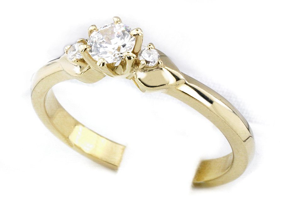 Złoty pierścionek z brylantami żółte złoto - j1043br_Si1_H