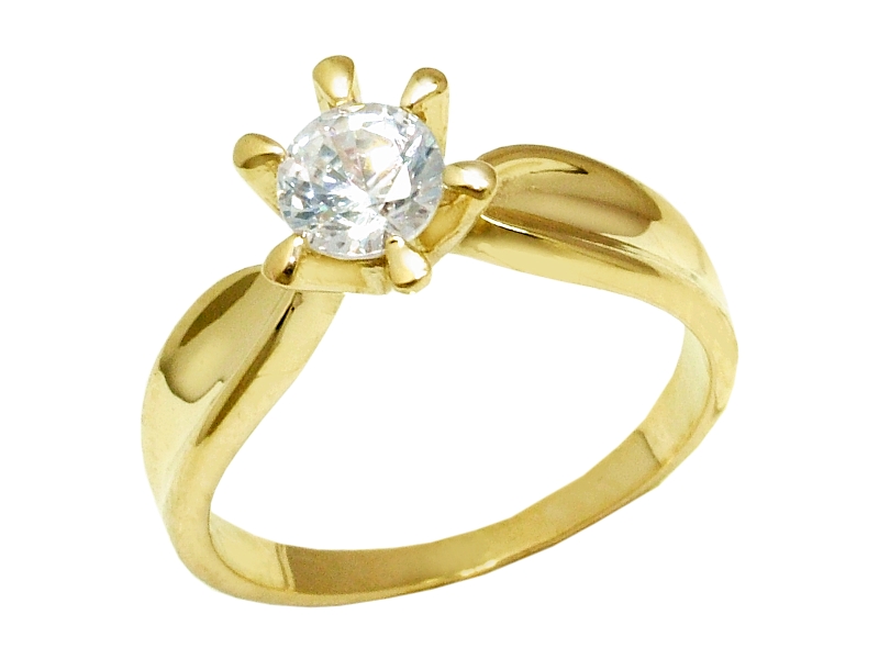 Złoty pierścionek z cyrkonią żółte złoto - j1044