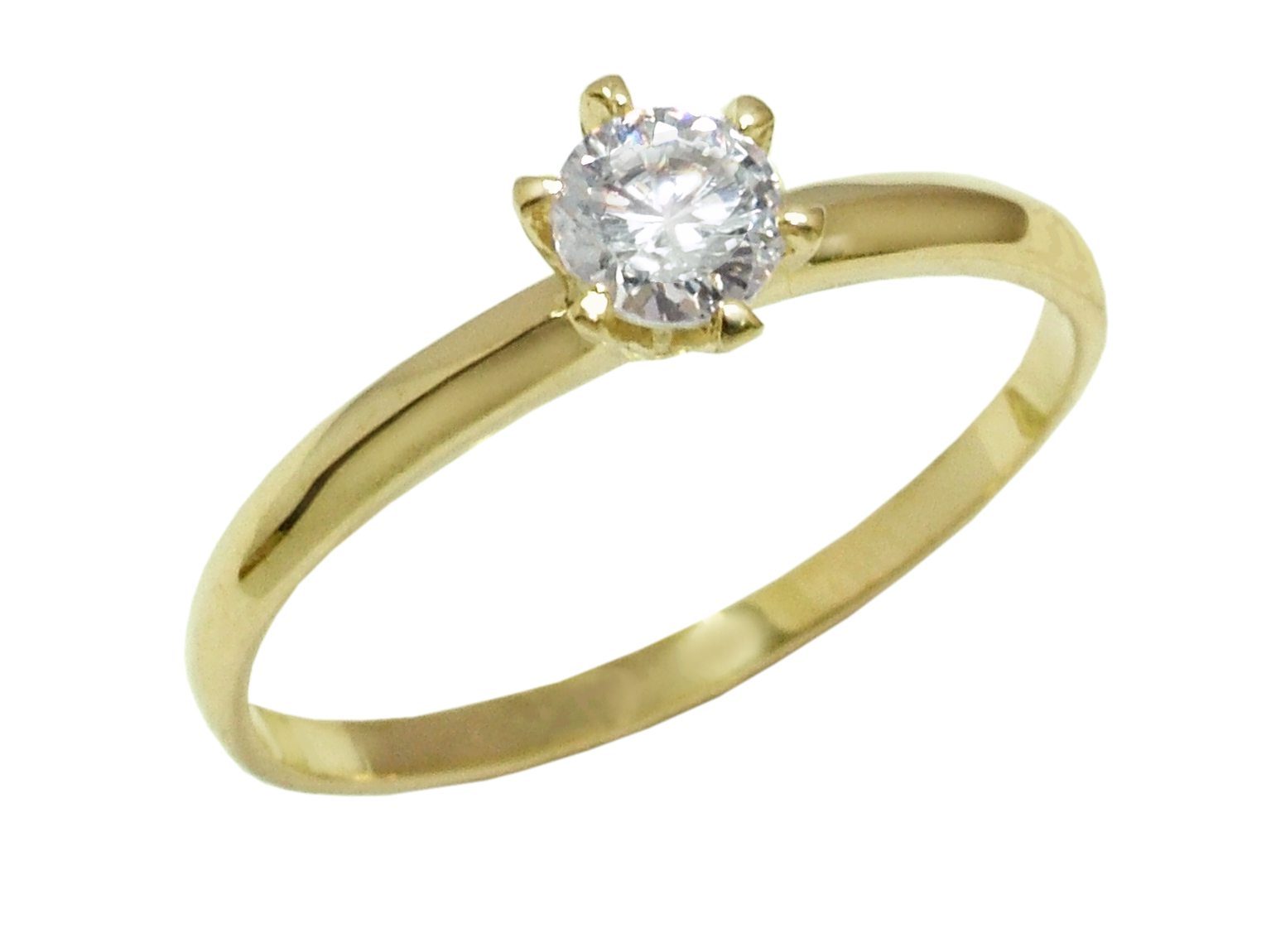 Złoty pierścionek z brylantem żółte złoto - j1056br_VS_H