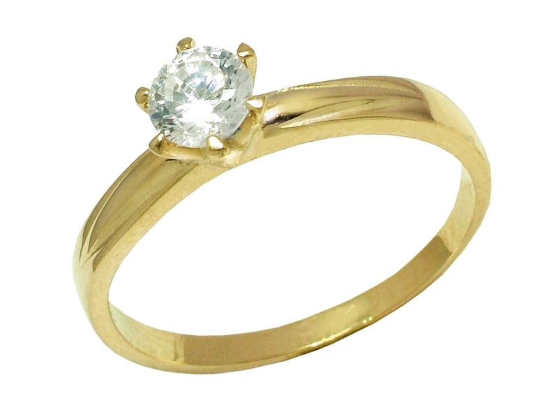 Złoty pierścionek z cyrkonią żółte złoto - j1058