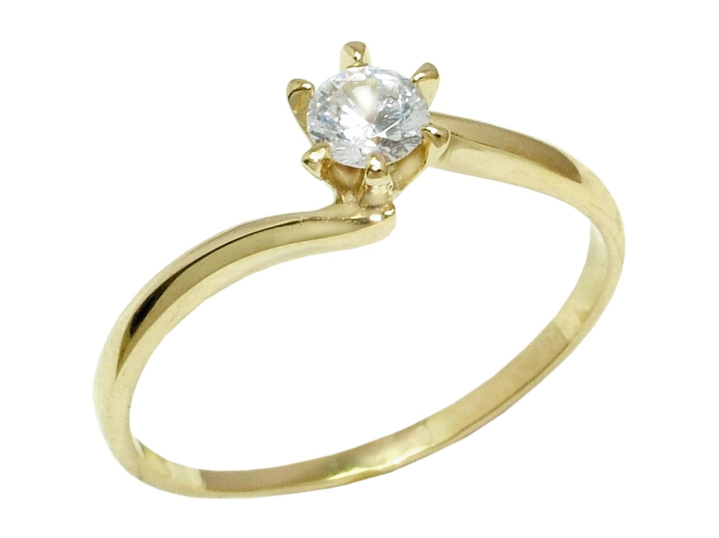 Złoty pierścionek z brylantem żółte złoto - j115br_Si_H