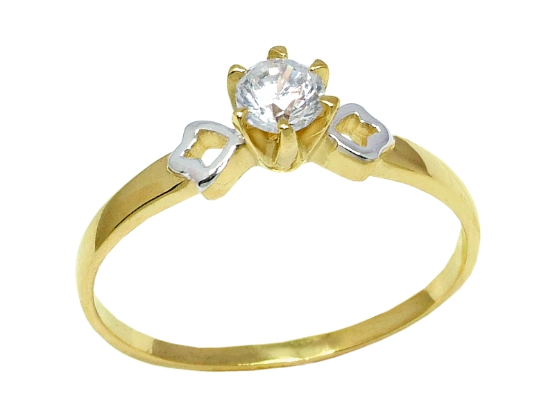 Złoty pierścionek z cyrkonią żółte złoto - j120