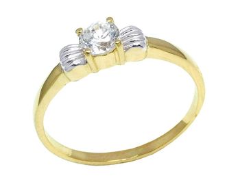Złoty pierścionek i cyrkonią - j150 - 1