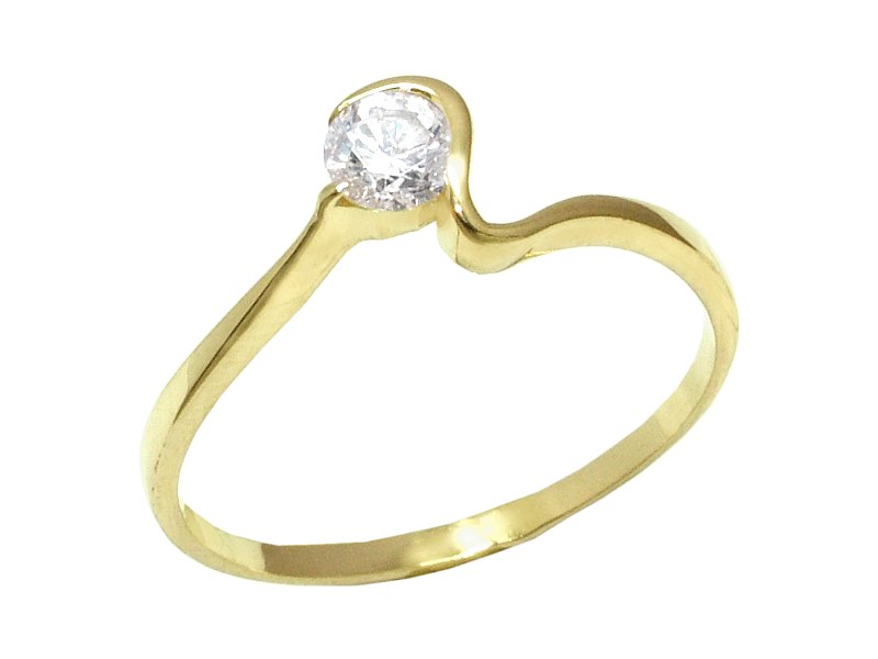 Złoty pierścionek z cyrkonią żółte złoto - j16