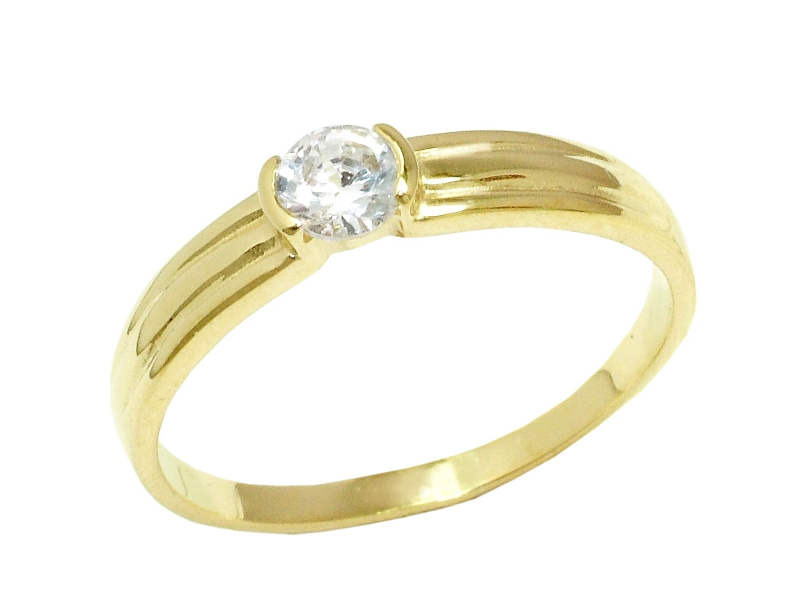 Złoty pierścionek z brylantem żółte złoto - j194br_VS_H