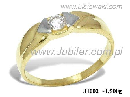 Złoty Pierścionek z diamentem złoto proba 585 - jg1002br_P_H - 1