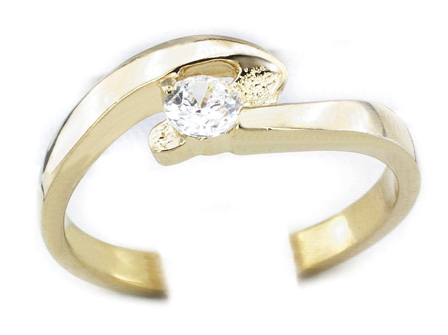 Złoty pierścionek z brylantem żółte złoto - jg101br_Vs_H