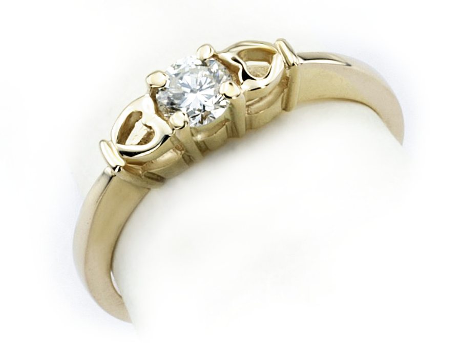 Złoty pierścionek z brylantem żółte złoto - jg1026br_Si1_H — zdjęcie 3